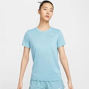 Women's Nike Dri-Fit Short Sleeve Shirt - The Nike Tee - Light Blue Size S